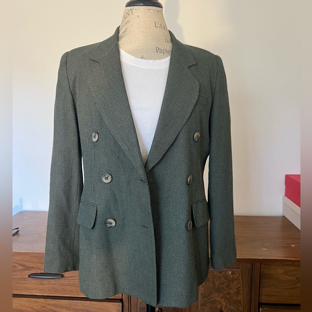 Vintage Houndstooth Double Breasted Blazer